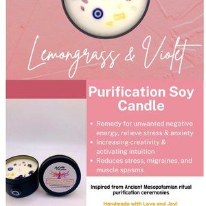 Purification Soy Candle - Lemongrass and Violet